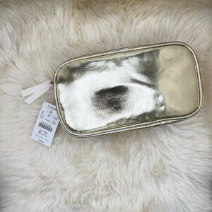 NWT! J.Crew Metallic Gold Cosmetic Case